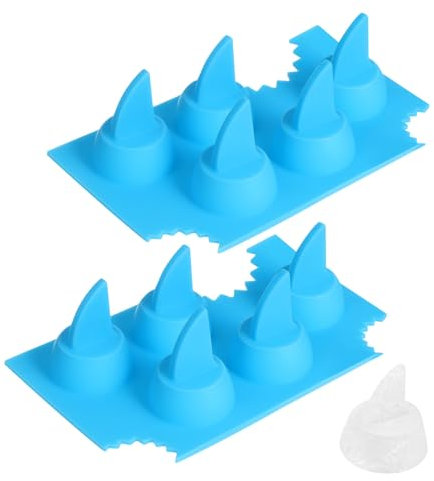 ULTECHNOVO 2Pcs Fin Ice Cube Tray Silicone Shark Ice Cube Mold for Baking for Parties and Creative Treats Reusable and Easy to Clean