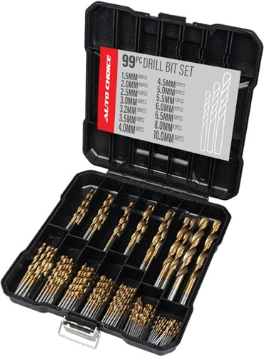 Xtremeauto 99pc HSS Mixed Drill Bit Set – Metric Sizes 1.5mm to 10mm – Precision Ground Bits for Metal, Wood & Plastic – Split Point Tips – Bearing Steel – Organised Storage Case – DIY & Workshop Use