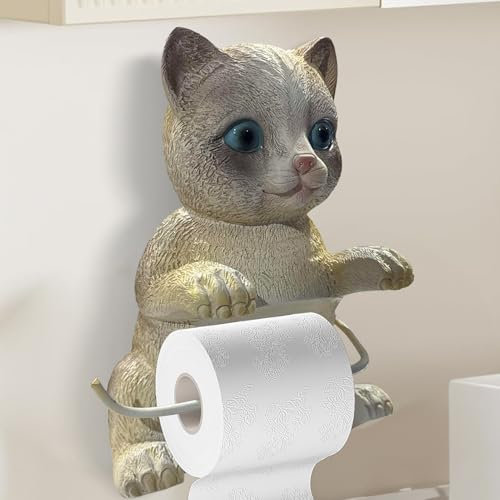 Cat Paper Towel, Cat Toilet Paper Holder, CatToilet Roll Holder, Cute Resin Dispenser, Cute Animal Wall Mounted Roll Rack Kitchen Statue For Bathroom Decor Restroom Kitchen