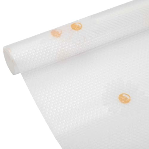 CAPASTEC Tapis De Tiroir, Tapis Antidérapant Pour Tiroirs, Tapis De Tiroir De Cuisine À Motif Floral, Tapis Pour Réfrigérateur Pour Tiroirs Étagères Placard Réfrigérateur, 30X300Cm, Blanc