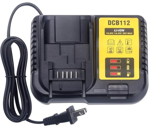 Chargeur Rapide Pour Batteries 12V-20V DCB112 Compatible Avec Dewalt MAX Batteries Lithium-ion DCB184 DCB200 DCB182 DCB180 DCB181 DCB112 DCB201(UK PLUG)