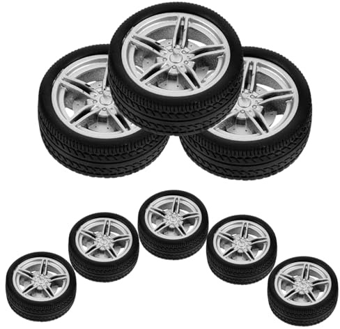 Hohopeti 8pezzi Ruote Giocattolo in Gomma per Auto Ruote di Ricambio per Camion Giocattolo Assemblaggio Fai da Te per Ragazzo Ragazza Ragazza Lavoretti Artigianali per Veicoli