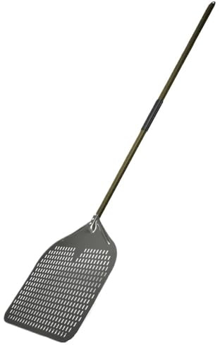 SkyjOy Pelle Pizza Pelle à Pizza Amovible de 40 cm, Manche de 145 cm, Pelle à Pizza en Aluminium anodisé Dur, Accessoires for Four Pelle A Pizza(Brown)
