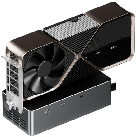 PUSOKEI Estación de Acoplamiento Externa GPU, Carcasa EGPU con Interfaz OCuLink/USB4.0/Hot Swapping TGX, Fuente de Alimentación Integrada de 800 W, Base PCIe 4.0 X4 EGPU para PC (Black)