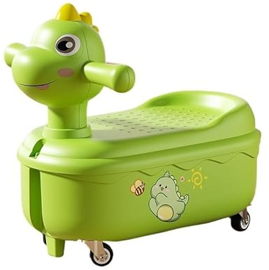 Bicicleta Coche de Paseo for niños y niñas, deslizable, con música y Luces, Compartimento for Guardar Objetos Debajo del Asiento. correpasillos(Groen)