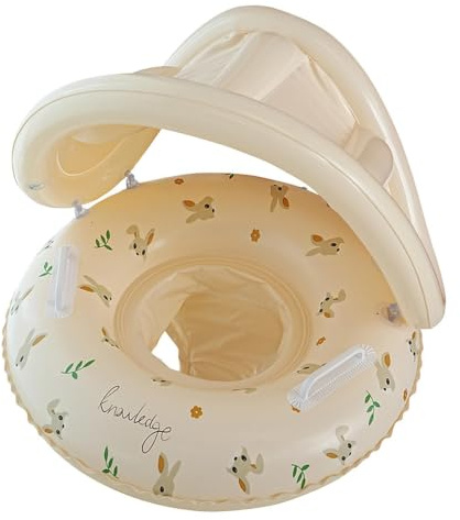 Flotador De Piscina para Niños, 55x52cm Flotador De Bebé con Toldo | Asiento Con Dosel Flotante Para Natación Para Bebé, Silla Flotante De Seguridad De 0 A 4 Años, Accesorio De Protección