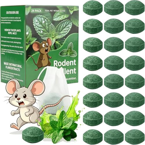 Veleno per Topi, Repellente Topi Naturale a Base di Olio di Menta, Palline Antitopo Sicure per Interni ed Esterni, Allontana Roditori e Scoiattoli Senza Veleni