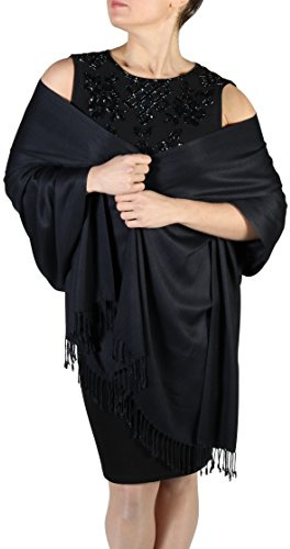 York Shawls Pashmina Schal Tuch Stola für Frauen - Quastenveredelung - Kostenloser Aufhänger (Über 20 Farben) Handgefertigt