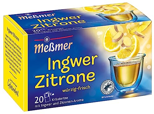 Meßmer Ingwer-Zitrone | 20 Teebeutel | Vegan | Glutenfrei | Laktosefrei