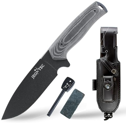 JEO-TEC Nº21 Outdoor-kniv Survival Bushcraft Camping Vandring jakt och fiskekniv - BÖHLER N690C stainless steel Coated - Mikarta - Gjord i Spanien
