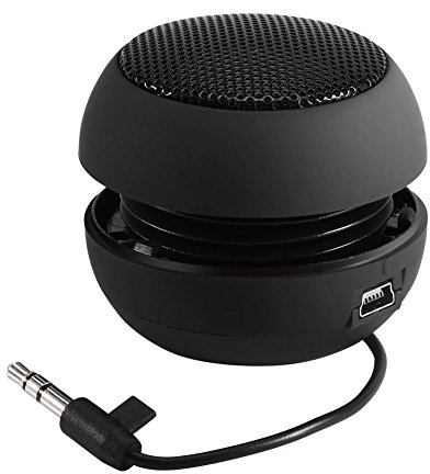 Mini Altoparlante Portatile da Viaggio Ricaricabile con Ingresso Audio Aux da 3,5 mm per Laptop, Computer, Telefono Cellulare, Tablet PC, MP3 (Nero)