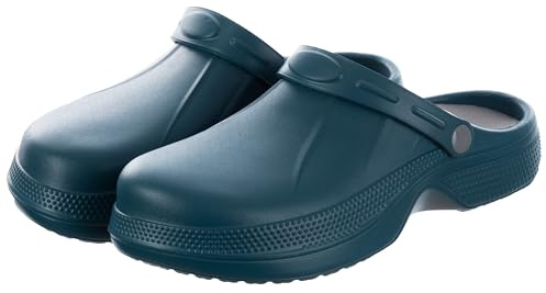 Brandsseller Damen Clog 39 Gartenschuh mit Einlegesohle – Haus- & Freizeitschuh mit flexiblem Fersenriemen – Geschlossene rutschfeste Pantoletten Navy