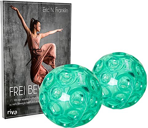 Franklin-Methode 2er Set Bälle mit Buch Frei bewegen Faszien Massage Kombi | Trainingsball für Gymnastik, Therapie und Fitness