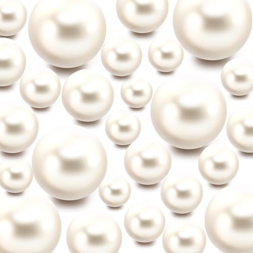 YUXIYAN 100Pieces Floating NO Hole Pearls Beads for Vases and 500 PCS for Floating,Floating Beads for Centerpiece,Home Decor,Party Table Wedding,Makeup Brush Beads