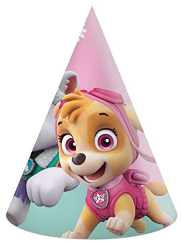 Procos - Partyhütchen Paw Patrol Skye & Everest aus FSC-Papier, 6 Stück, mehrfarbig, 94115