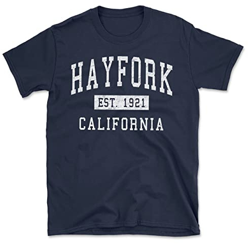 Hayfork California Classic Established Men's Cotton T-Shirt Navy