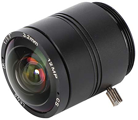 Objectif de Caméra 3.2mm Objectif à Focale Fixe Monture CS 12MP Objectif de Caméra de Vidéosurveillance Haute Définition Objectif de Caméras de Sécurité