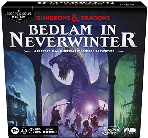Hasbro Gaming Dungeons & Dragons: Bedlam in Neverwinter Brettspiel, Escape Room, kooperative Strategiespiele ab 12 Jahren, 2-6 Spieler, 3 Akte je ca. 90 Minuten