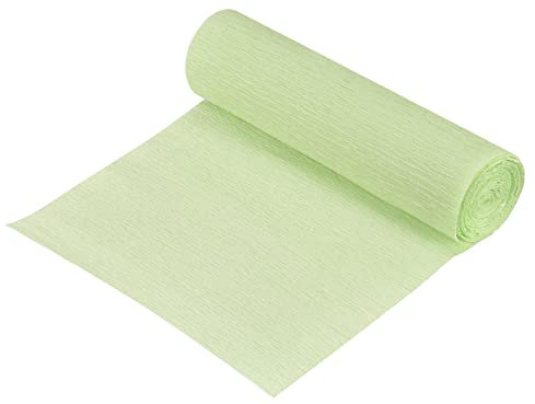 sourcing map Krepppapier 15 x 250 cm Crepe Paper Kräuselpapier Seidenpapier Floristenkrepp Schulpapier Kreppband Papier zum Basteln Dekoration Geschenk Verpackung Blumen, Hellgrün