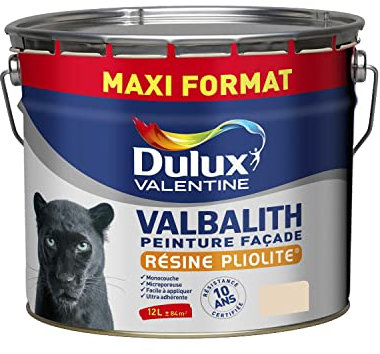 Dulux Valentine Valbalith Façade - Peinture Solvantée À La Résine Pliolite pour Façades Mat - Ton Pierre 12 L Maxi Format