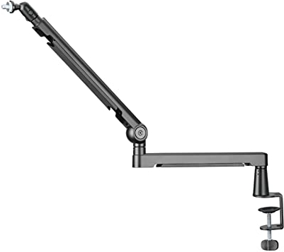 Shiftware Mikrofonarm Low Profile - Professionelle Tischhalterung für Mikrofone in Schwarz, voll verstellbar, 2kg Belastbarkeit, versteckte Kabelkanäle - für Gaming, Streaming, Studio, Homeoffice