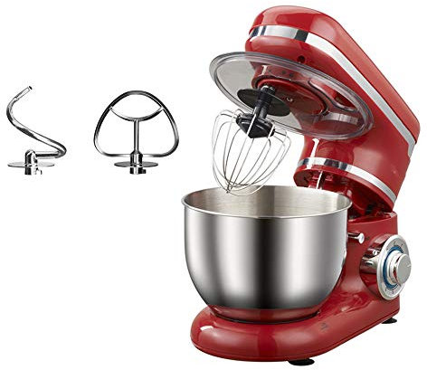 Mélangeur à pâte électrique de 4 L, batteur à œufs, tête inclinable, avec bol en acier inoxydable, facile à utiliser, adapté à la cuisine domestique, boulangerie commerciale