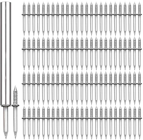 Onlynery Plinthe Non Marquant, 100PCS Plinthe Non Marquan, Double-Head Skirting Thread Seamless Nail, Clous, Vis Et Fixations, Clou sans Couture À Fil Plinthe À Double Tête, Vis Clous