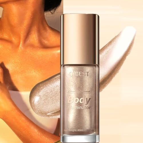 KARLOR Body Highlighter Oil 40 ml Liquid Glitter Cream Body Oil with Rose Gold Glitter