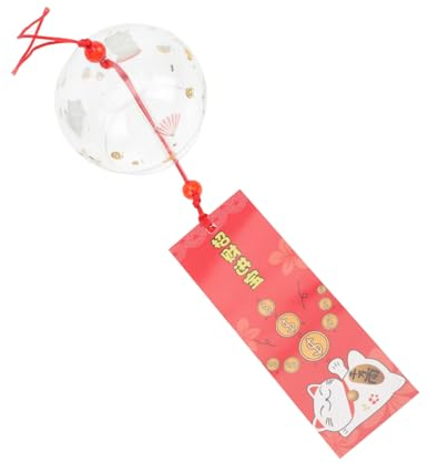 GANAZONO 2st Windspiel Aus Glas Im Japanischen Stil Japanische Kleine Windglocken Windglockengarten Aus Glas Edo Windspiel Dekorative Windglocke Fensterglas Glückliche Katze Kind Wanduhr