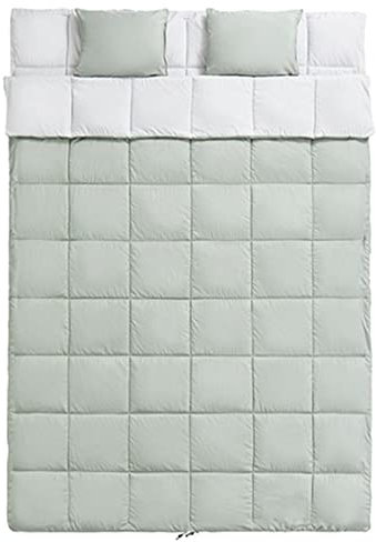 SUYUDD Doppelschlafsack Für Erwachsene, 4 Jahreszeiten, Warmes Wetter, Wasserdichter, Leichter Schlafsack, Ideal Für Outdoor-Camping, Rucksackreisen Und Wandern