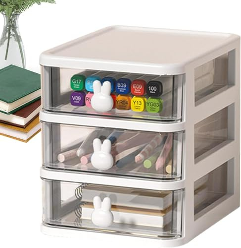 Lot de 2 mini tours de rangement, tiroirs de rangement en plastique, boîte de rangement à tiroir de bureau, organisateur de maquillage pour la maison, le bureau (B)