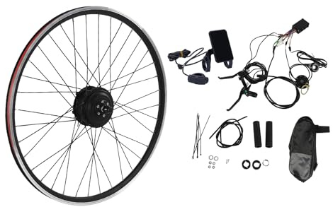 ACROSSPART 28/29/700C E-Bike Umbausatz, Elektrofahrrad Umbausatz Vorderrad 36V 250W, Ebike Vorderrad Umbausatz Kit mit LCD Funktion, V-Bremse/Scheibenbremse, Bürstenloser Motor Fahrrad Umbausatz