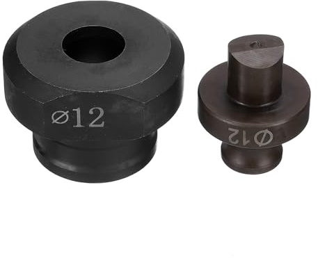 QUARKZMAN Hydraulische Lochstanzeinsätze 12mm Präzises Rundloch Elektrisches Hydraulik-Lochstanzen-Set für MHP-20 JP-20 Elektrische Hydraulik-Lochstanzen-Maschine, Burgund & Schwarz