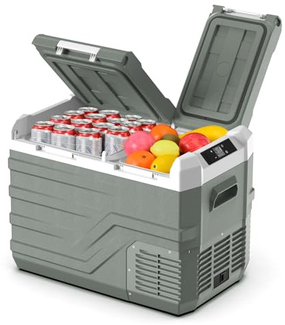 Alpicool Car Refrigerator Portable Freezer 31L, 12V Fridge Freezer Dual Zone Electric Cooler Box for Car 12V/24V 100-240V(-20℃-20℃) Portable Fridge for Camping Car Trip Picnic