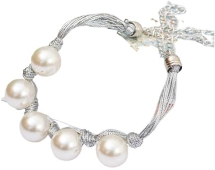 legacci per tende, legacci per tende, Fermatenda for tende con perle, confezione da 2 Fermacravatte in corda fatti a mano for tende, decorazioni for la casa, decorazioni for tende del soggiorno, argen