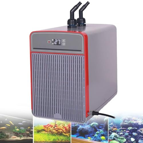 Hydravex Enfriador de Acuario, Enfriador de Agua hidropónico de 160 l/42 galones, compresor de refrigeración silencioso para Agua de mar y Agua Dulce, enfriamiento de peceras con Bomba/Manguera