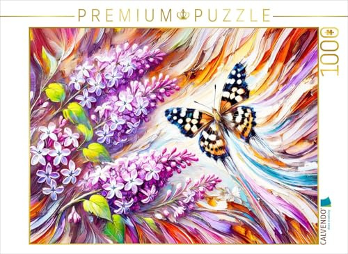 CALVENDO Puzzle Forest Butterfly on Lilac in Oil Painting | Size