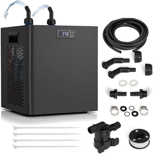 WANGYYDS Quiet Aquarium Chiller, 42/79/132/264 Gal Water Cooler Refrigeration Compressor Home Use Fish Tank Cooling System for Saltwater Freshwater,ForFishTank+Bathtub-300L/79Gal