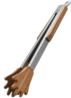 SAGELSHN Pinzas Cocina Barbacoa Pinzas De Madera For Parrilla con Mango De Madera For Cocinar A La Parrilla con Carbón Pinzas para Asar(Palm Type)