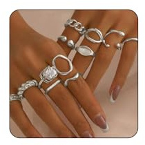 FloralGrace 12 Stück Chunky Silber Ring Set für Frauen, Vintage Ringe, Silber Schmuck Feine Hohle Gravur Gelenk Finger Stapelbare Ring, Schicke Silver Rings