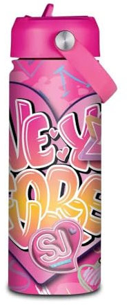 TheCartoonWorld Borraccia Termica 500 ml con Cannuccia Sj Gang/SEVEN GIRL (Love)