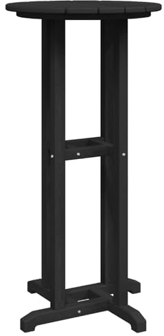 vidaXL Bartisch Schwarz 55 cm Quadrat für draußen | Robustes Metall und Holz, UV-beständig, perfekt für stylisches, modernes Design, Balkon oder Terrassenmöbel, runder Garten, Terrasse, HDPE
