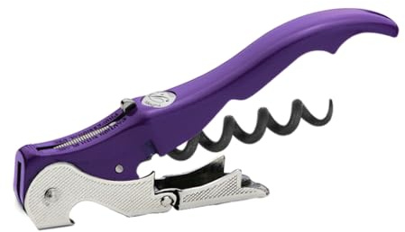 PULLTAP'S GENUINE Slider Boss 150 - Sacacorchos de camarero premium profesional - Fabricado en España - Con doble palanca articulada, navaja cortacápsulas tipo cúter y abrebotellas (Violeta)