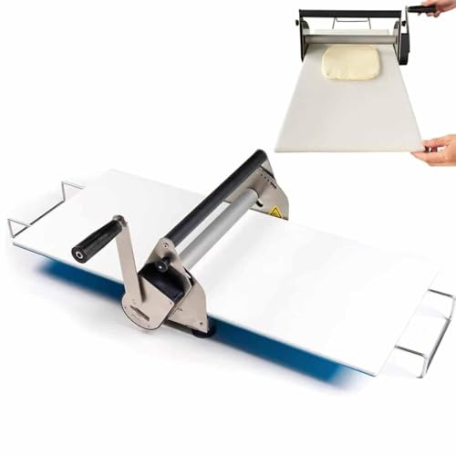 XYEJL Manual Foldable Dough Sheeter Machine, Stainless Steel Pizza Maker, Adjustable Thickness 0.5-27mm, Table Top Design For Bakery, Pizza, Croissant Commercial & Home Use,Rs201