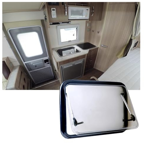 WIGING RV Side Windows, Sliding Window with Sunshade and Screen Window, Folding Display Window for Cargo Trailer, Camper Travel, Van Truck((WxH) 110x55cm)