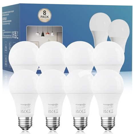 Lampadina LED E27 14W (Equivalente a 100W), 1520LM Super Luminosa, Luce Bianca Calda 2700K, CRI ≥ 80, Ideale per Tutti Gli Spazi Interni (Soggiorno, Camera, Cucina) | Basso Consumo Energet, 8 pezzi