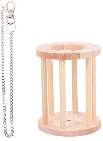Toyvian Kaninchen-grasfuttertrog mit Kette Futterkrippe aus Holz Futtertrog für Meerschweinchen und Kaninchen Leicht zu Reinigen