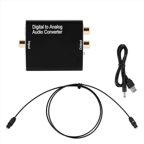 Lafeier Convertitore audio da digitale ad analogico, SPDIF ottico L/R e adattatore stereo AUX da 3,5 mm
