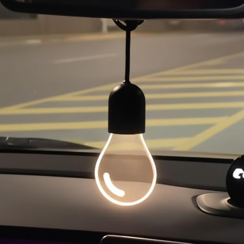 Dekorative LED-Lampen für Auto, gemütlich, leuchtende Rückspiegel, hängende Charms, kleine LED-Glühbirne, Auto-Ornament-Dekoration
