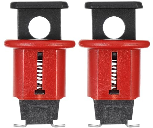 Blocco Interruttore Automatico Mcpo 2 Pezzi in Pa Nylon Rosso | Doppio Foro del Circuito, Tipo Standard Perno Interno, stato Aperto e Chiuso Bloccabile